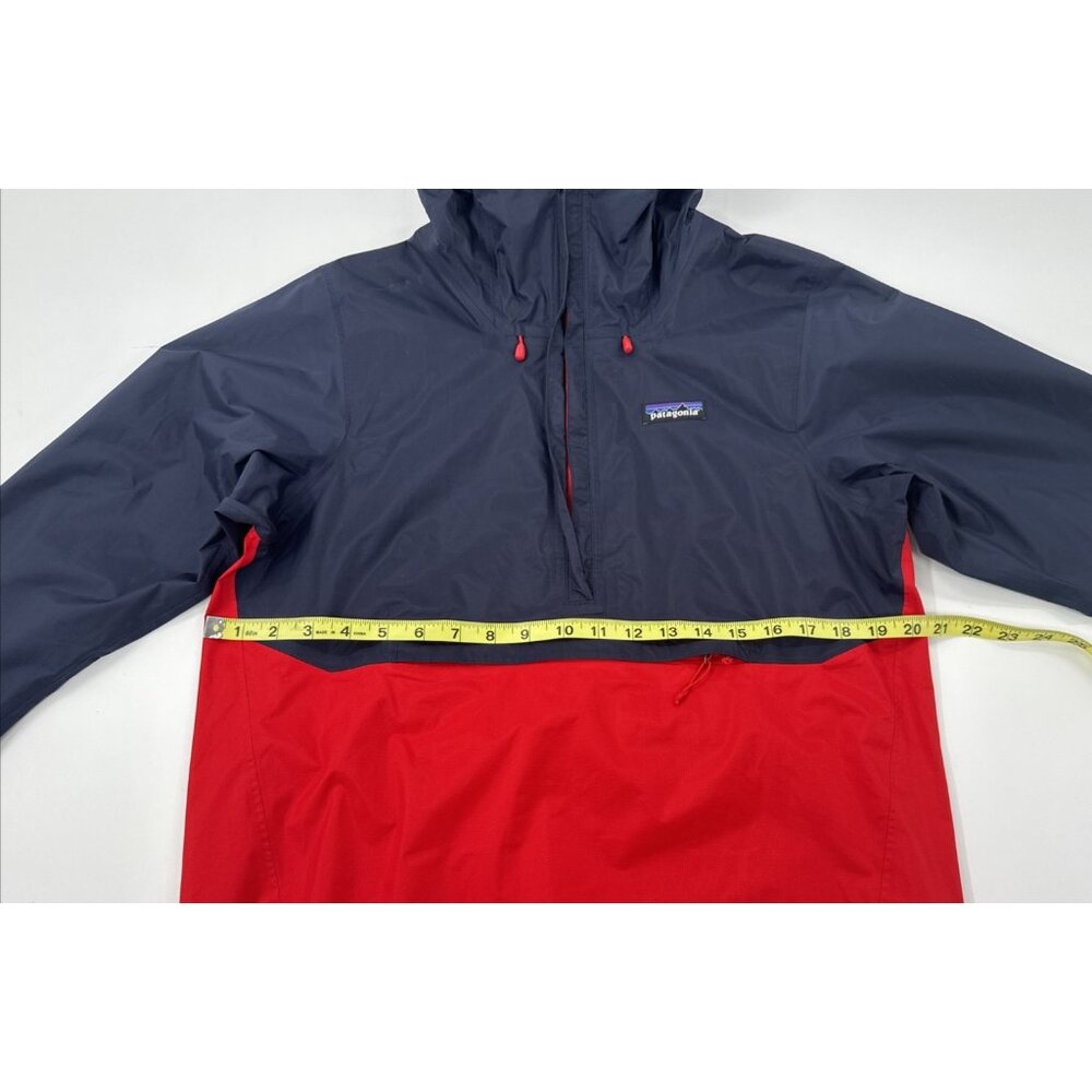 Patagonia Torrentshell Rain jacket H2No Anorak Pullover Hooded Mens XS Blue Red - Picture 11 of 13